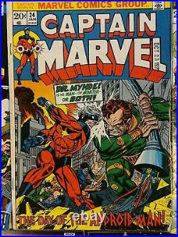 Captain Marvel #22-30 Marvel Comics 1972-74 1st app of Death Eros Mentor 26 27