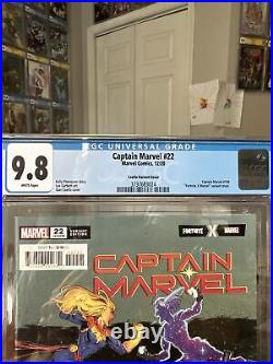 Captain Marvel #22, Coello Variant, CGC 9.8 Fortnite X Cover