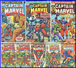 Captain Marvel #25 #26 #29 #31 #32 #33 #34 Bronze Age Comic Lot