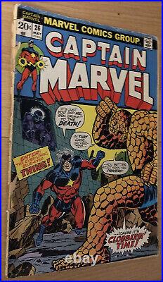 Captain Marvel 26 2nd Thanos, 1st Cover, 1st Death, Skragg Dies, Ref Iron Man 55