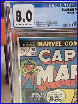 Captain Marvel 26 CGC 8.0 1st Thanos Cover