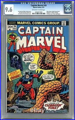 Captain Marvel #26 Cgc 9.6 Off-white To White Pages Marvel Comics 1973