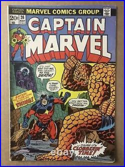 Captain Marvel #26 Original 1973 Marvel Comic Book First Appearance of Thanos