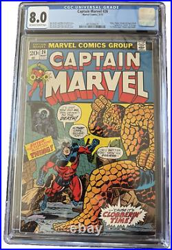 Captain Marvel #26 Vf 8.0 Cgc 1st Thanos Cover