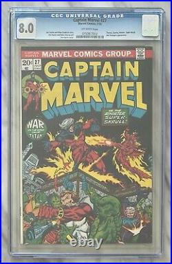 Captain Marvel #27 CGC 8.0 VF (OW) 1st Ero Starfox Marvel Comics 1973 NR