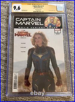 Captain Marvel #2 MOVIE PHOTO VARIANT CGC SS 9.6 signed Brie Larson 2023 NM