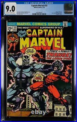 Captain Marvel #33 CGC 9.0 Origin of Thanos 1974