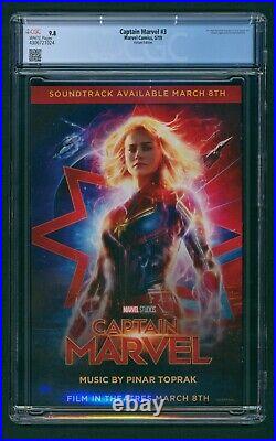 Captain Marvel #3 Movie Variant CGC 9.8 White Pages! Brie Larson Photo Cover
