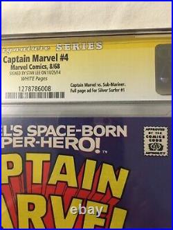 Captain Marvel #4 And Submariner Comic (CGC 8.5) signature series Stan Lee 8/68