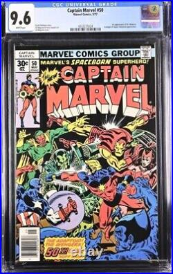 Captain Marvel #50 Cgc 9.6 1st Dr Minerva Avengers Super-adaptoid White Pages