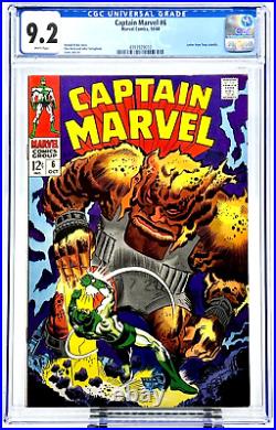 Captain Marvel #6 CGC 9.2 WHITE 1968 NM Silver Age JUST GRADED NEW CLEAR CASE