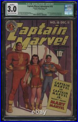 Captain Marvel Adventures #18 CGC 3.0 CR/OW Qualified 1st Mary Marvel Shazam