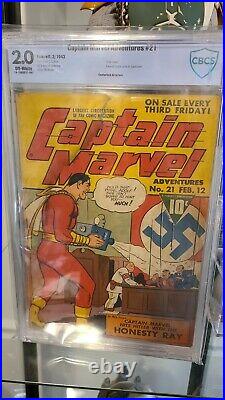 Captain Marvel Adventures #21 CBCS 2.0 Feb 1943 Famous WWII Cover Not CGC