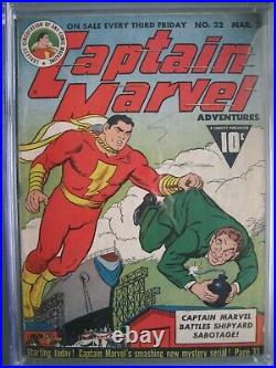 Captain Marvel Adventures #22 CGC 5.5 Fawcett 1943 1st app Mr. Mind (voice)