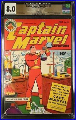 Captain Marvel Adventures #25 Fawcett 1943 Cgc 8.0 Pedigree Golden Age