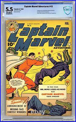 Captain Marvel Adventures #43 CBCS 5.5 1945 18-3C0FFC4-012