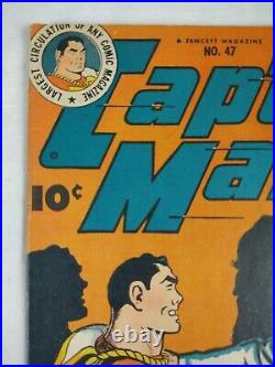 Captain Marvel Adventures #47 (1945 Fawcett) WWII Golden Age Comic Book RARE 6.5
