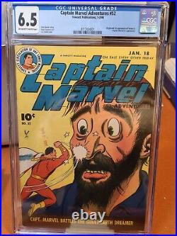 Captain Marvel Adventures #52 CGC 6.5 OWW pgs Fawcett 1946 1st app Sivana Jr
