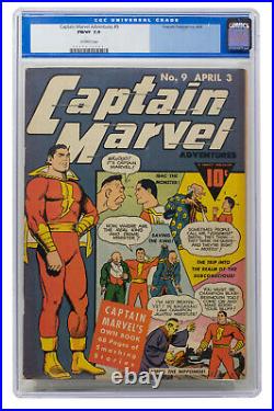 Captain Marvel Adventures #9 April 1942 Comic Slabbed CGC Graded 7