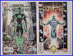Captain Marvel Comic lot (24) 1-25 Inc 2-#1's NM+ #17 is CGC 9.8 Alex Ross