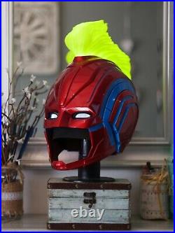 Captain Marvel Helmet replica, Real size, led lights comic con cosplay prop hero