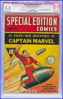 Captain Marvel Special Edition Comics #1 1940 CGC 5.5 R First Capt Marvel Comic