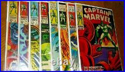 Captain Marvel #s 5,6,7,8,9,10,11. & 12! 8 Comic Book Lot! C Photo+descriptions