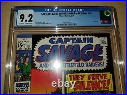 Captain Savage #19 CGC 9.2 OWithW (1970, Marvel) Rare Final Issue, Severin cover