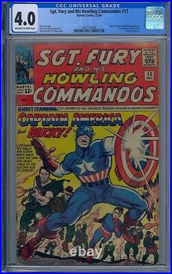 Cgc 4.0 Sgt Fury And His Howling Commandos #13 Captain America Meets Nick Fury