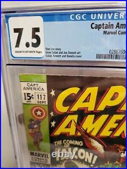 Cgc 7.5 Captain America #117 Marvel Comics 9/69 1st Falcon App