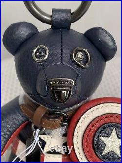 Coach Marvel Captain America Bear Charm Key Ring Limited Edition COLLECTORS ED