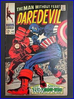 Daredevil #43 Captain America! Marvel 1968 Comics