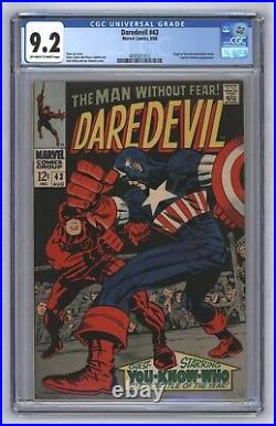 Daredevil #43 Jack Kirby DD vs Captain America Battle Cover Origin 1968 CGC 9.2