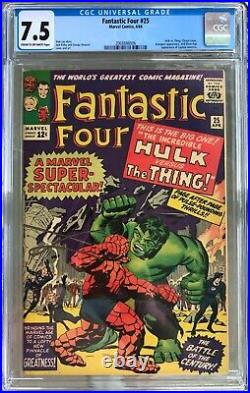Fantastic Four #25 (1964) CGC 7.5 - Hulk vs. Thing cvr 2nd SA Captain America