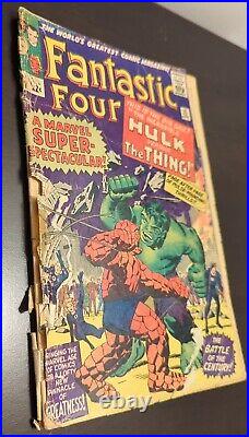 Fantastic Four 25 Marvel 1964 Hulk vs Thing Avengers 2nd Silver Captain America