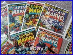Huge Silver/bronze Age Captain Marvel Comic Lot 1970-1978