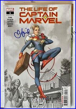 Life Of Captain Marvel #1 Comic Book signed by Brie Larson coa JSA