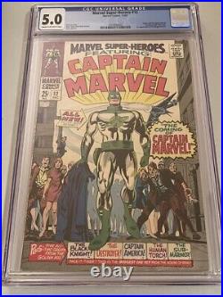 MARVEL SUPER-HEROES #12 (1967) CGC 5.0 VG/FN Captain Marvel Origin & 1st App HOT