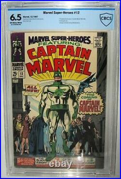 MARVEL SUPER-HEROES #12 CBCSCGC 6.5 1967, Marvel ORIGIN & 1ST CAPTAIN MARVEL