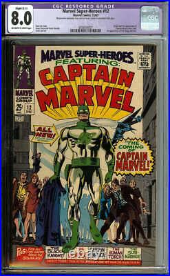 MARVEL SUPER-HEROES #12 CGC 8.0 OWithWH PAGES // ORIGIN + 1ST APP CAPTAIN MARVEL