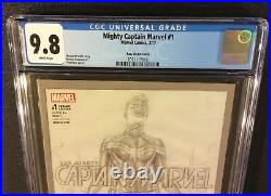 MIGHTY CAPTAIN MARVEL #1 Comic Book CGC 9.8 ALEX ROSS SKETCH VARIANT Cover 2017