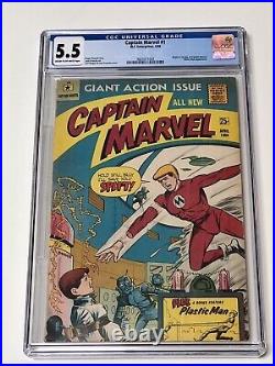 M. F. Enterprises 1966 Captain Marvel #1 CGC Graded 5.5