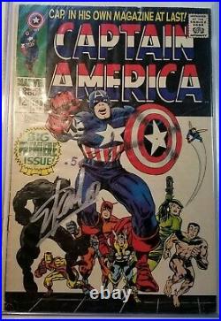 Marvel Captain America #100 1960s 1st Print Comic Book Signed Stan Lee Fan Expo