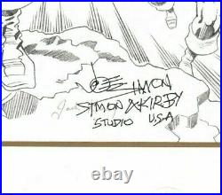 Marvel Captain America B/w Litho Joe Simon Hand Signed Jack Kirby Sticker Coa