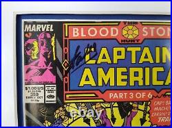 Marvel Captain America Comic Signed by Stan Lee & Joe Simon in 19 x 12 Display