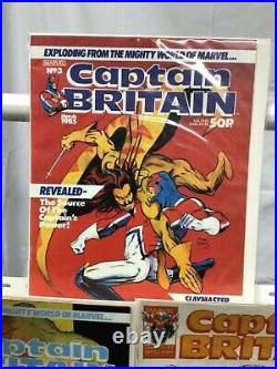 Marvel Comics Captain Britain #3,4,13 FN/VF 1985