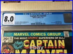 Marvel Comics Captain Marvel #33 CGC 8.0 OWithWP? MCU Key Origin of Thanos