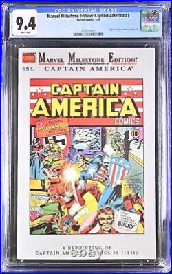 Marvel Milestone Edition Captain America #1 Cgc 9.4 Jack Kirby Story/art 1995