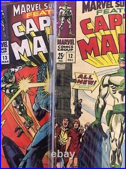 Marvel Super Heroes 12, 13 (1967) Origin & 1st app Captain Marvel (Mar-vell)