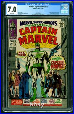 Marvel Super-Heroes #12 CGC 7.0 WP HIGH GRADE Comic KEY 1st Captain Mar-Vell App